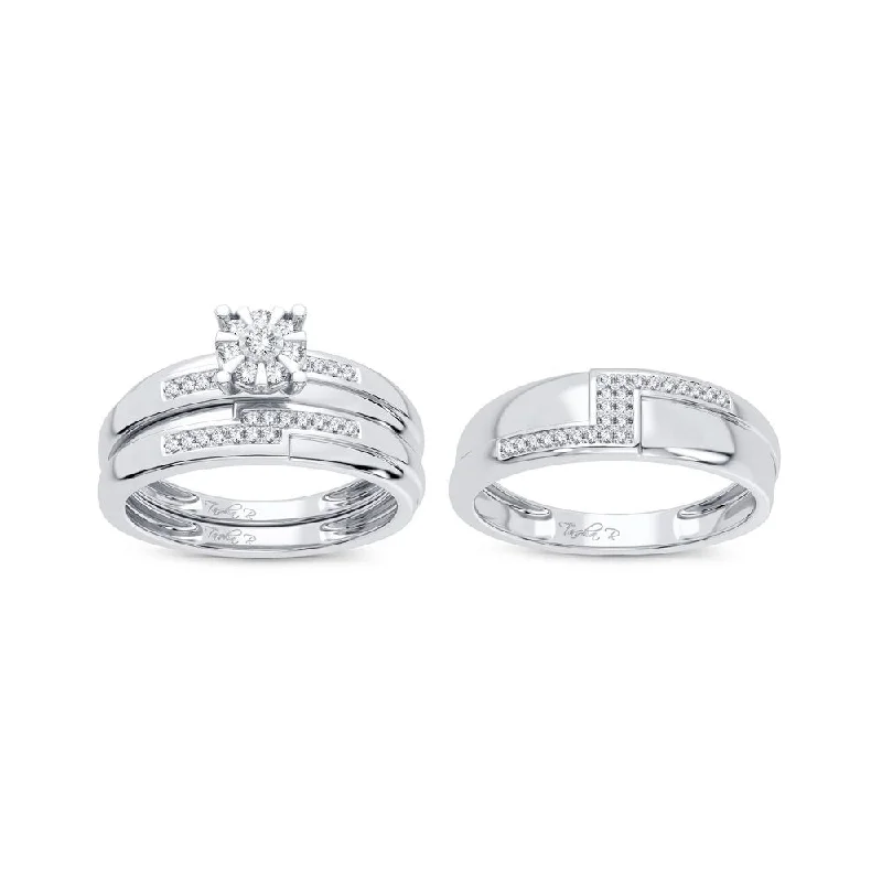 14K 0.25CT Diamond Trio Set