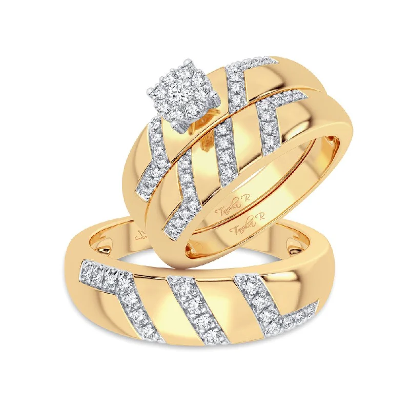 14K 0.33CT Diamond Trio Set