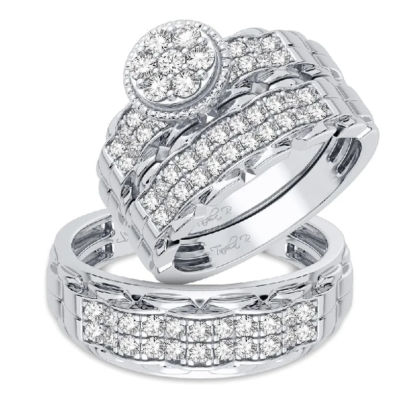 14K 1.00CT DIAMOND TRIO SET