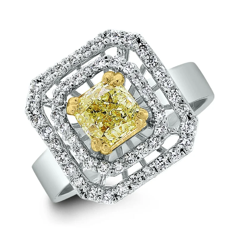 Summer Yellow & White Diamond Ring (1.15 ct Diamonds) in Gold