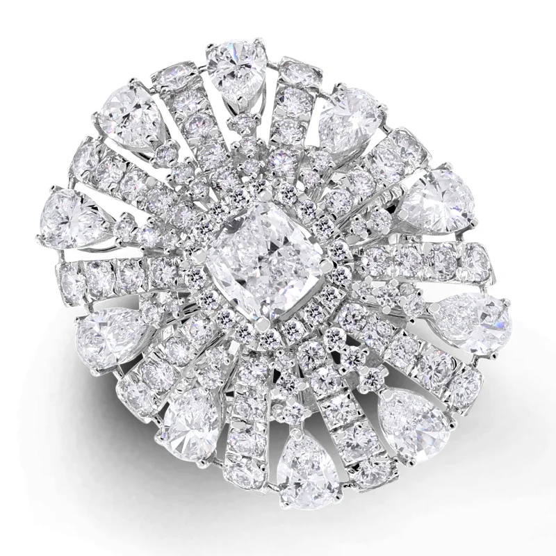 Amayra Radiance Diamond Ring (9.80 ct Diamonds ) in White Gold