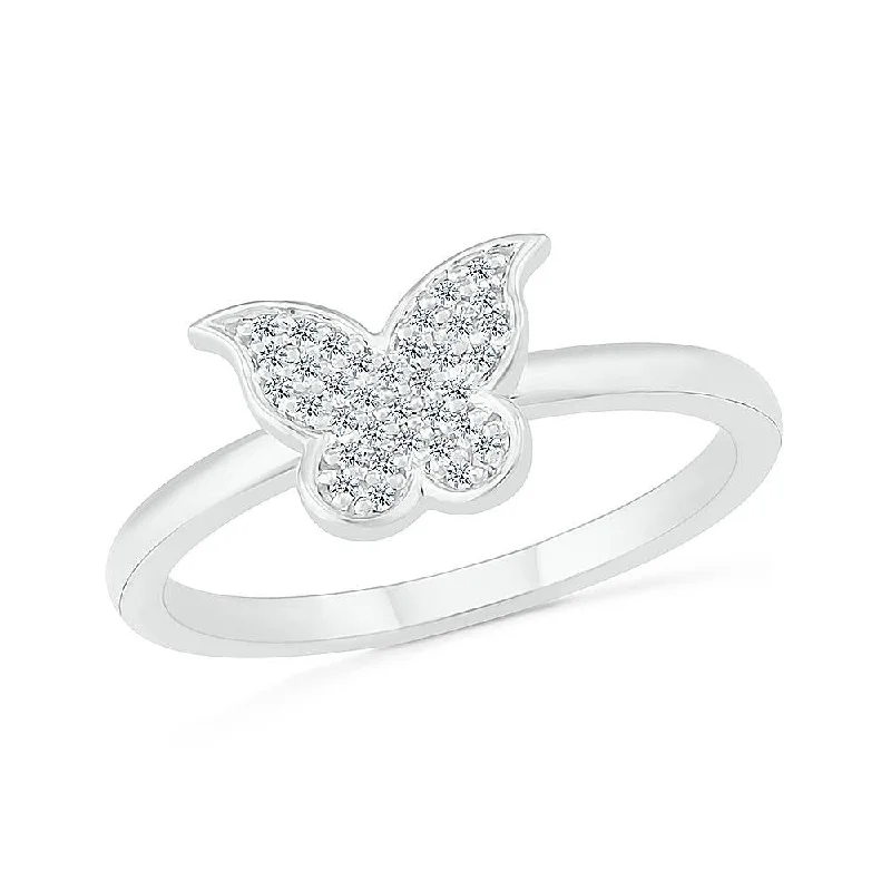 Butterfly Promise Ring with Diamonds