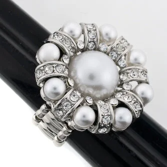 Crystal Round Stretchy Ring