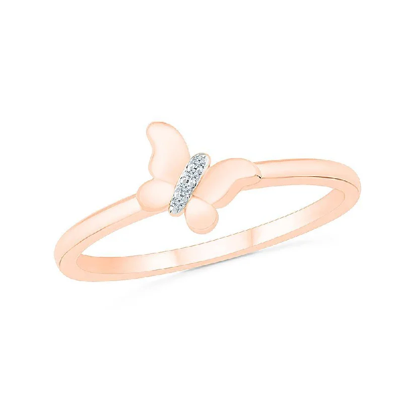 Ring with Diamond Butterfly Design