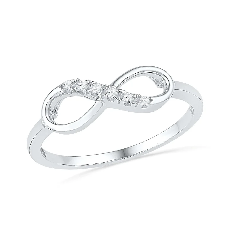 Infinity Ring With Diamond Accents, Gold or Silver