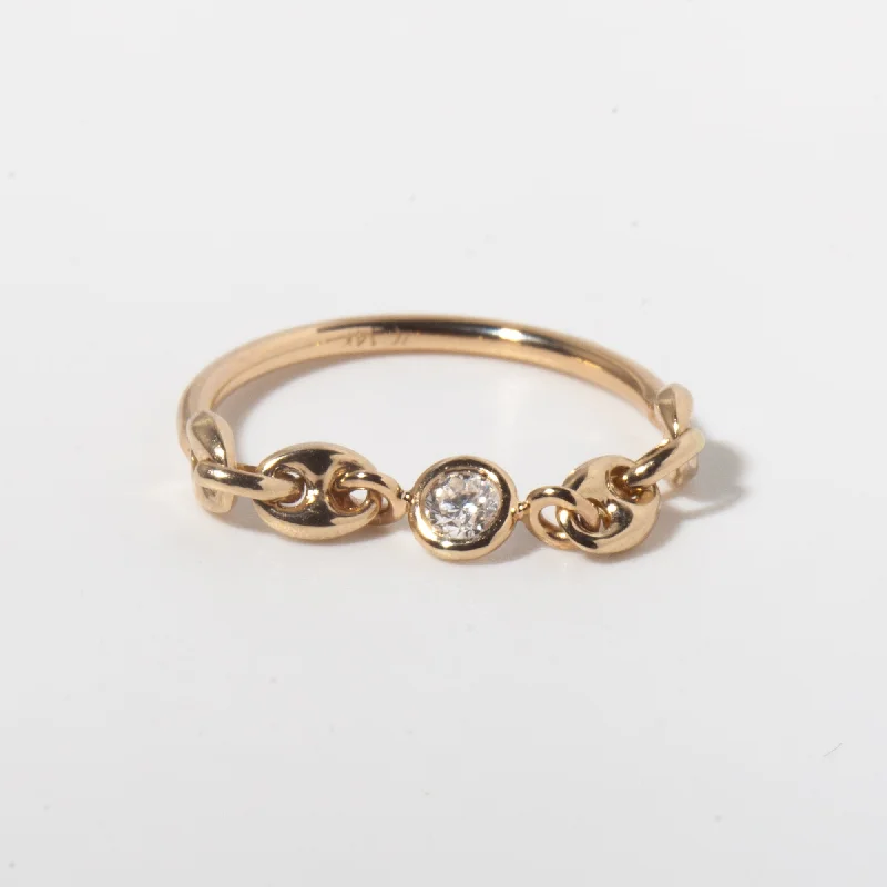 Diamond on Soft Small Puffed Mariner Chain Ring