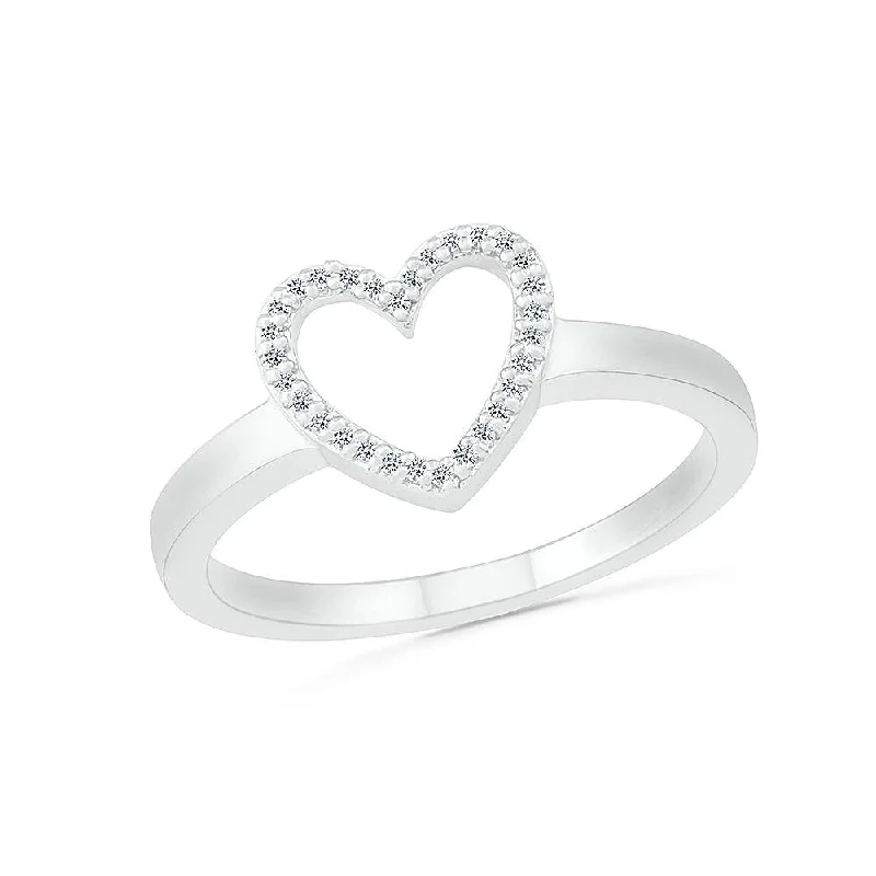 Elegant Diamond Heart Promise Ring