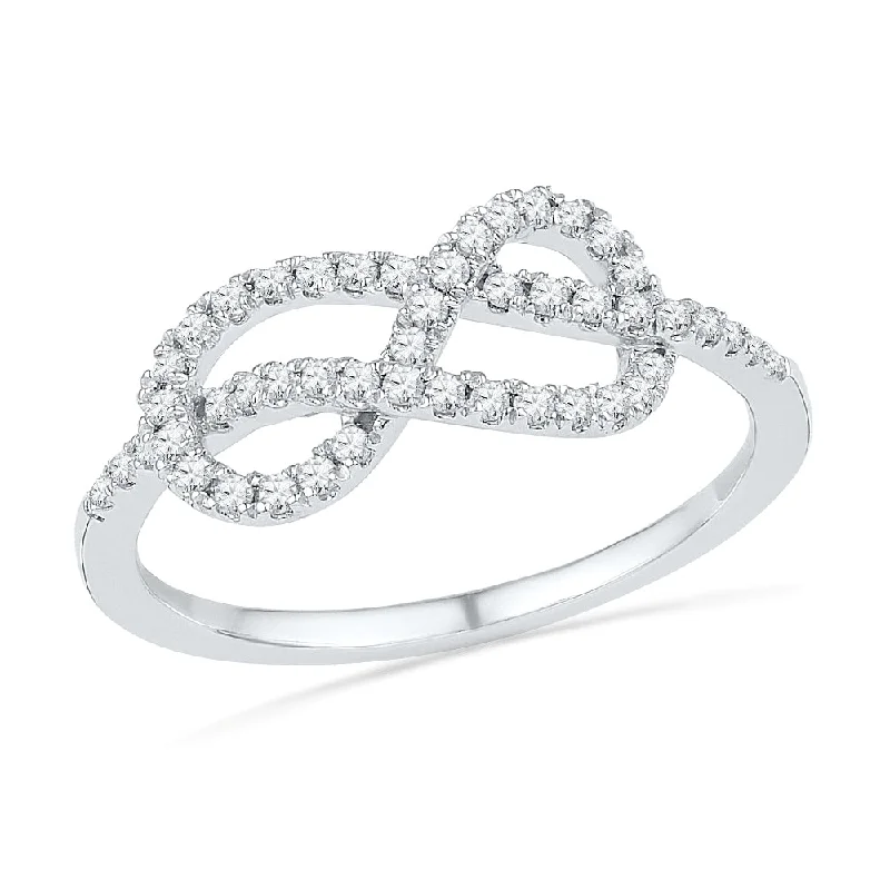 Diamond Infinity Band or Anniversary Ring, Silver or Gold