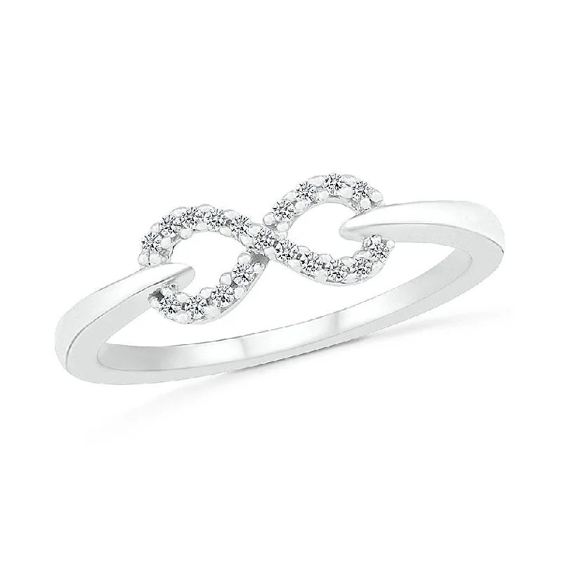 Infinity Band or Anniversary Ring with Diamonds