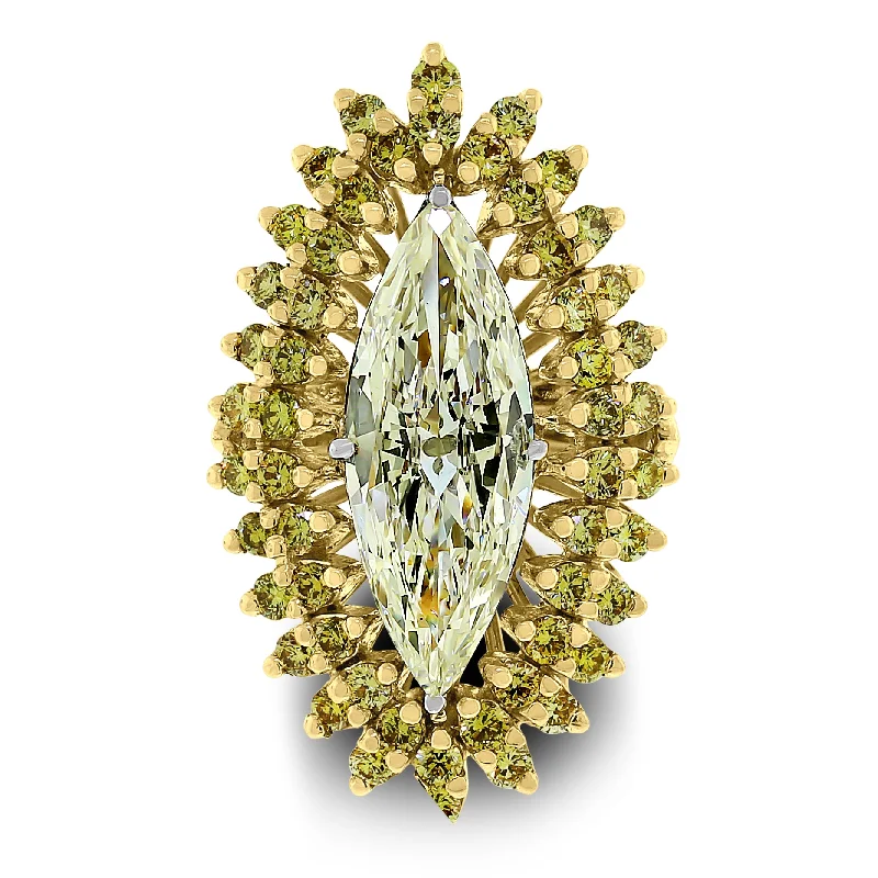 Marquise Diamond Halo Ring (3.75 ct Diamonds) in Gold