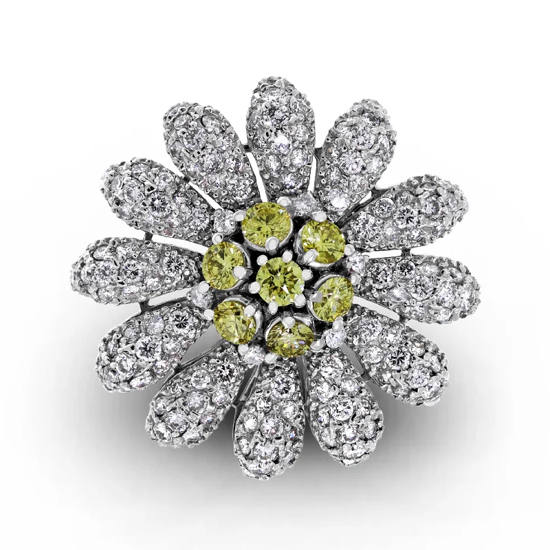 Sunflower Ring (1.74 ct Diamonds) in White Gold