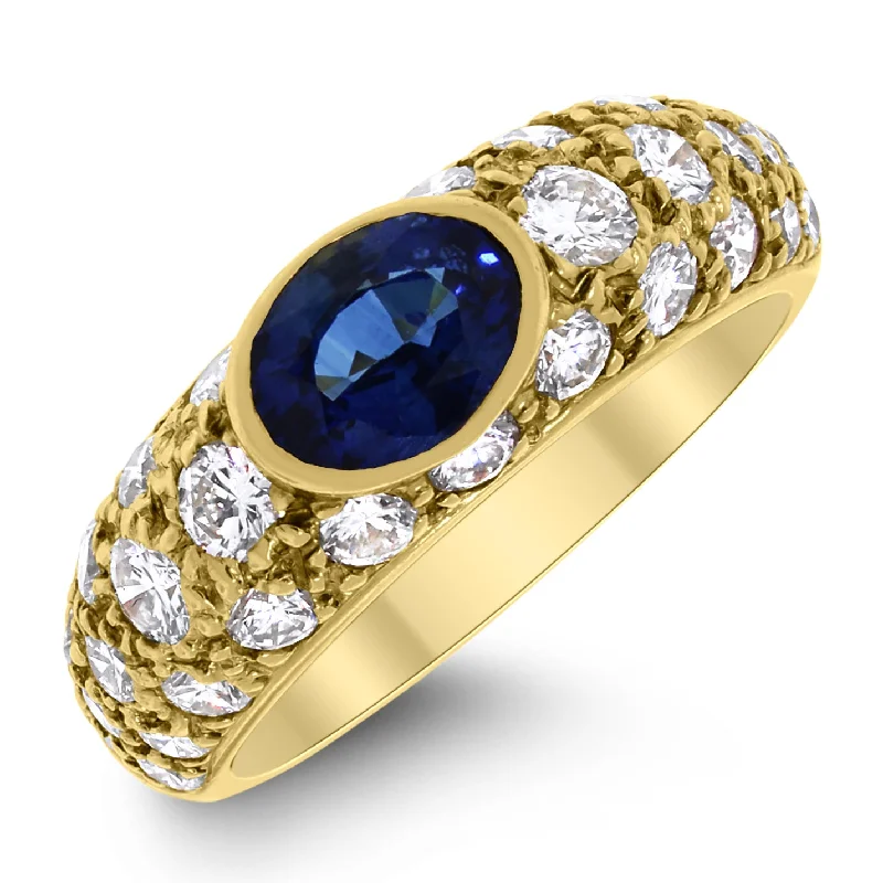 Gloria Diamond & Sapphire Band (2.63 ct Sapphire & Diamonds) in Yellow Gold