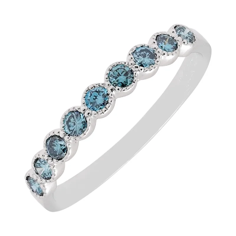 Blue Diamond Stackable Band in 14kt White Gold (1/3ct tw)