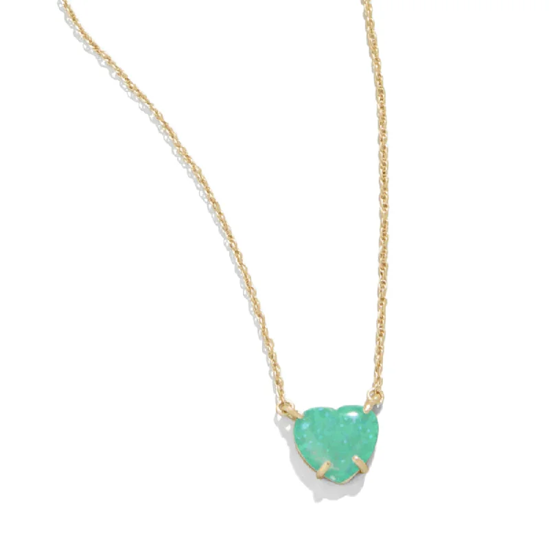 Spartina Opaline Heart Necklace 17" -  Seafoam