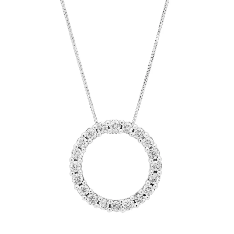 Diamond Circle Necklace in 14kt White Gold (3/4ct tw)