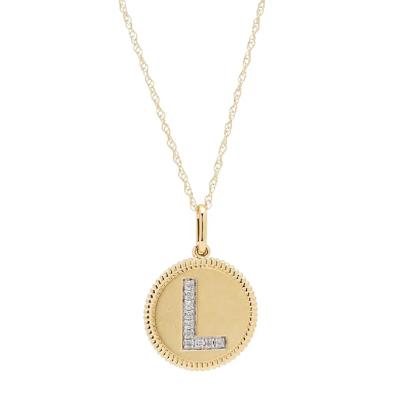 Diamond Initial L Necklace in 14kt Yellow Gold (1/20ct tw)