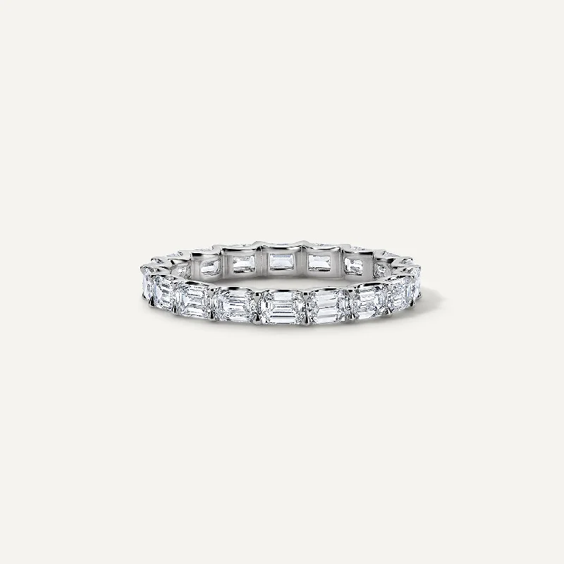 Emerald East West "U" Prong Eternity band