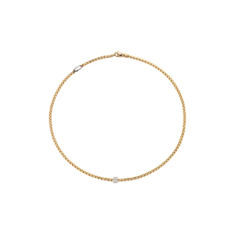 Fope 18k Gold Eka Tiny Diamond Necklace