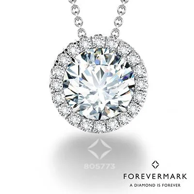 Forevermark Center of My Universe Diamond Halo Necklace in  18kt White Gold (1/2ct tw)