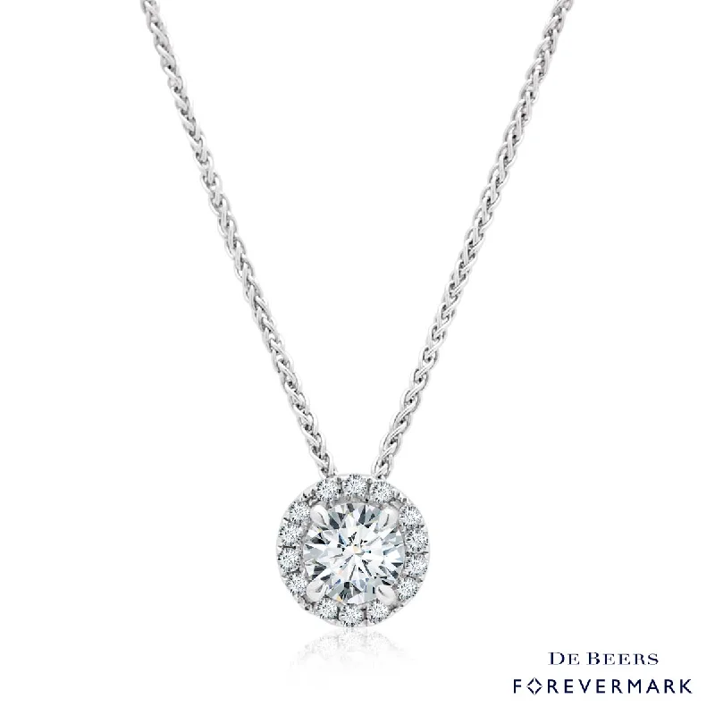 Forevermark Center of My Universe Diamond Halo Necklace in 18kt White Gold (1/3ct tw)