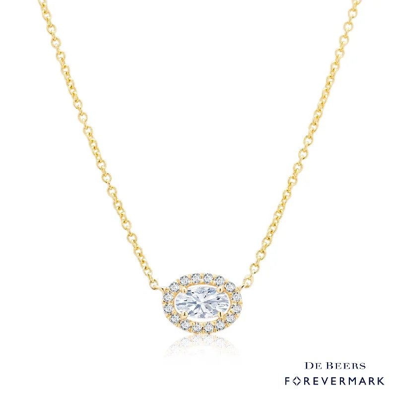 Forevermark Center of My Universe Diamond Oval  Necklace in 18kt Yellow Gold (1/3ct tw)