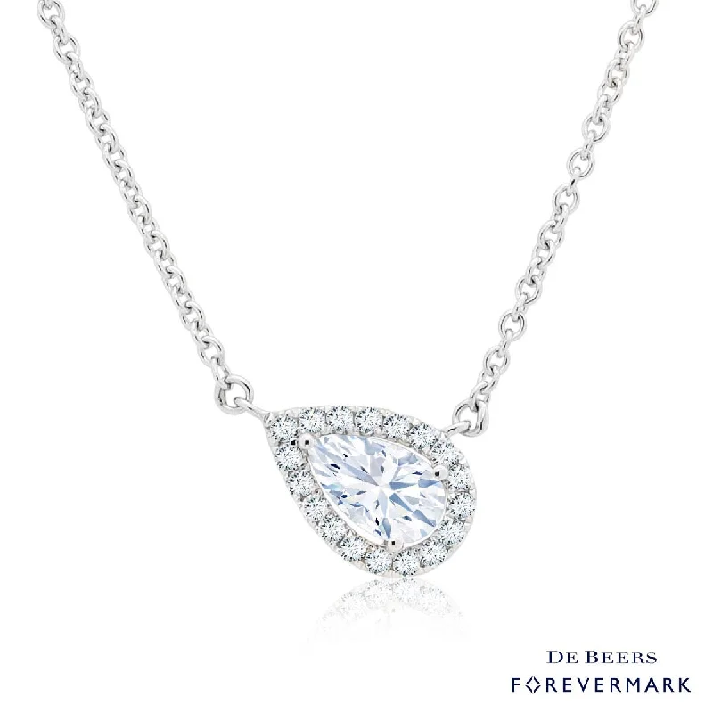 Forevermark Center of My Universe Diamond Pear Necklace in 18kt White Gold (3/8ct tw)