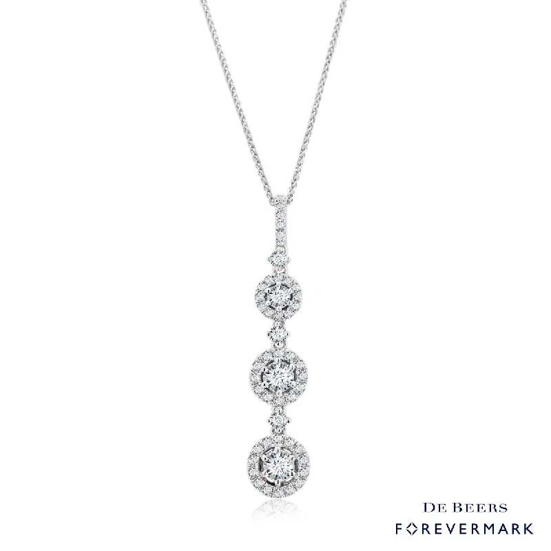 Forevermark Center of My Universe Three Stone Diamond Necklace in 18kt White Gold (3/4ct tw)