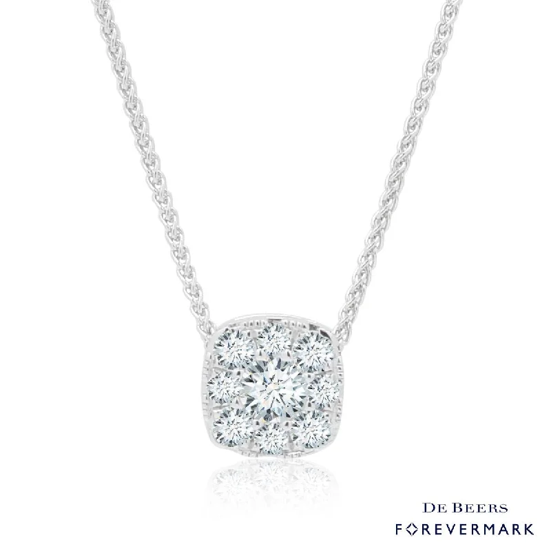 Forevermark Eternal Collection Diamond Halo Necklace in 18kt White Gold (1/4ct tw)