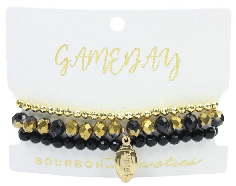 Gameday Stretchy Stack - Black + Gold