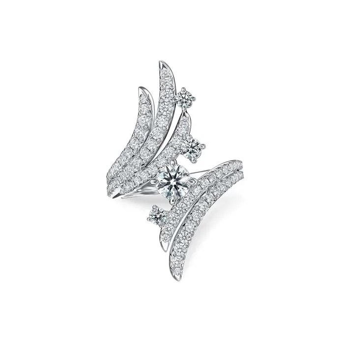 Hearts On Fire Vela 1.75CTW Bypass Diamond Cocktail Ring in 18K White Gold