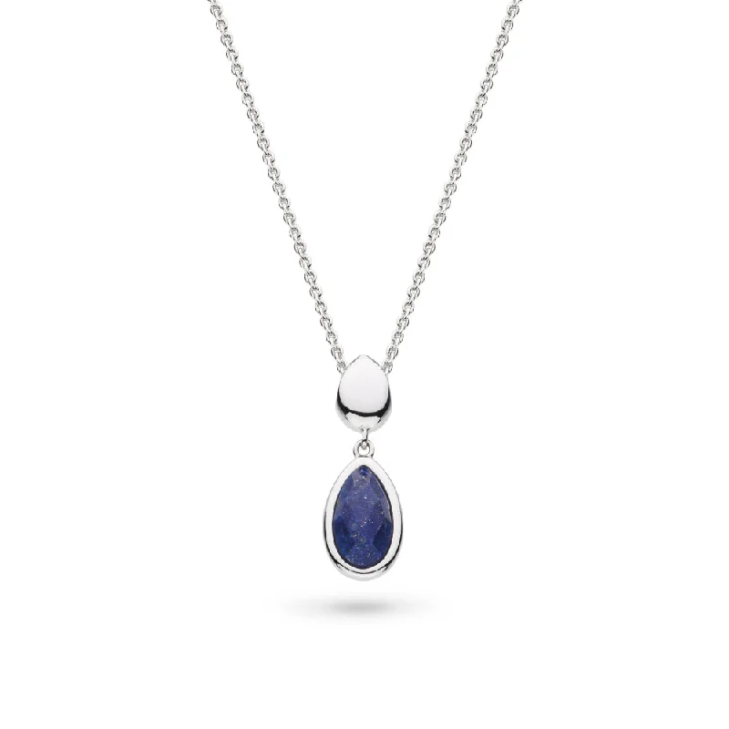 Kit Heath Coast Pebble Azure Gemstone Duo Droplet Necklace