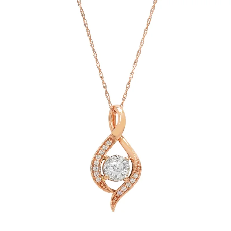 Lovebright Diamond Fashion Necklace in 14kt Rose Gold (1/5ct tw)