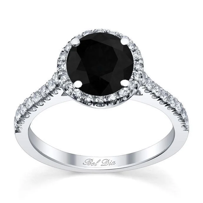 Pave Accented Black Diamond Halo