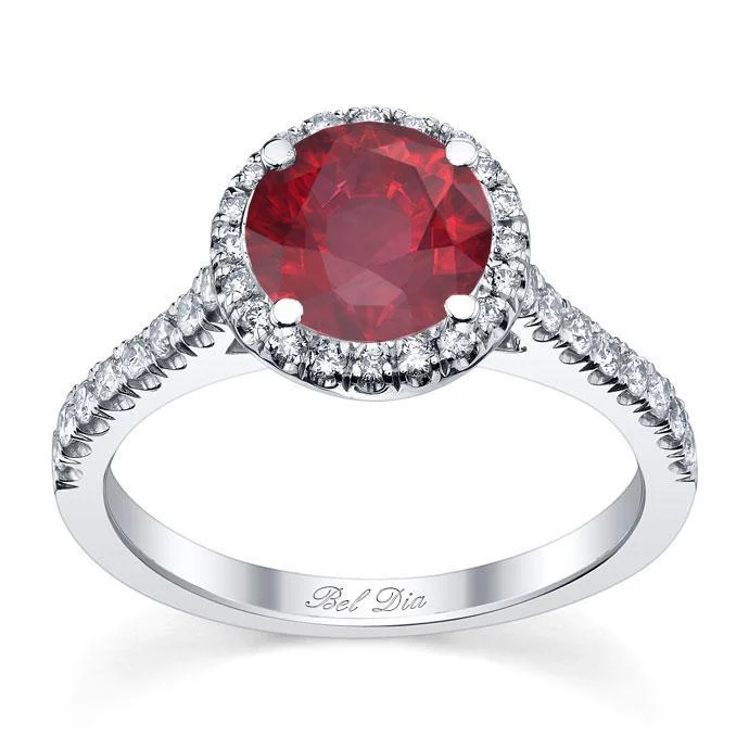 Pave Accented Ruby Halo