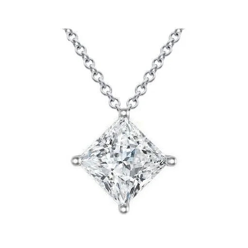 Princess Cut Kite Diamond Setting Pendant - G-H / SI