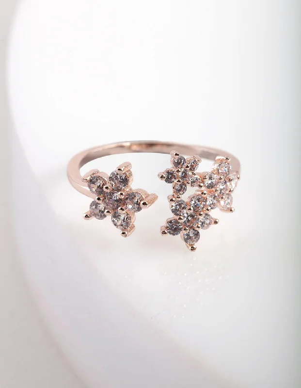 Rose Gold Cubic Zirconia Snake Wrap Ring