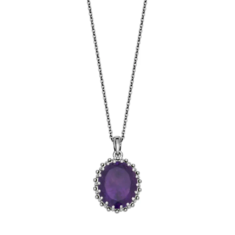 Samuel B. Ramesh Amethyst Pendant Necklace