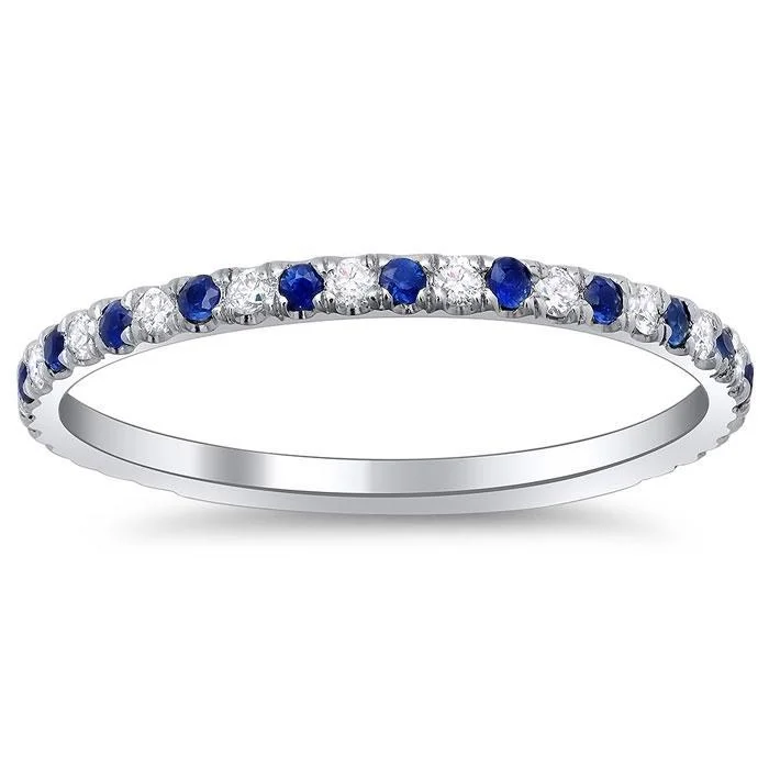 Sapphire and Diamond Wedding Band