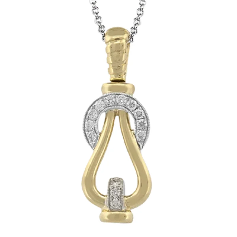 Simon G. 18k Two-Tone Buckle Pendant Necklace