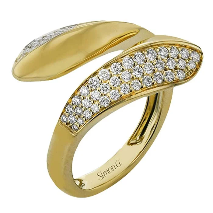 Simon G. Diamond Bypass Ring in 18K Yellow Gold