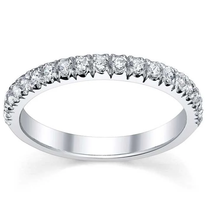 Single Row Half Eternity Wedding Band