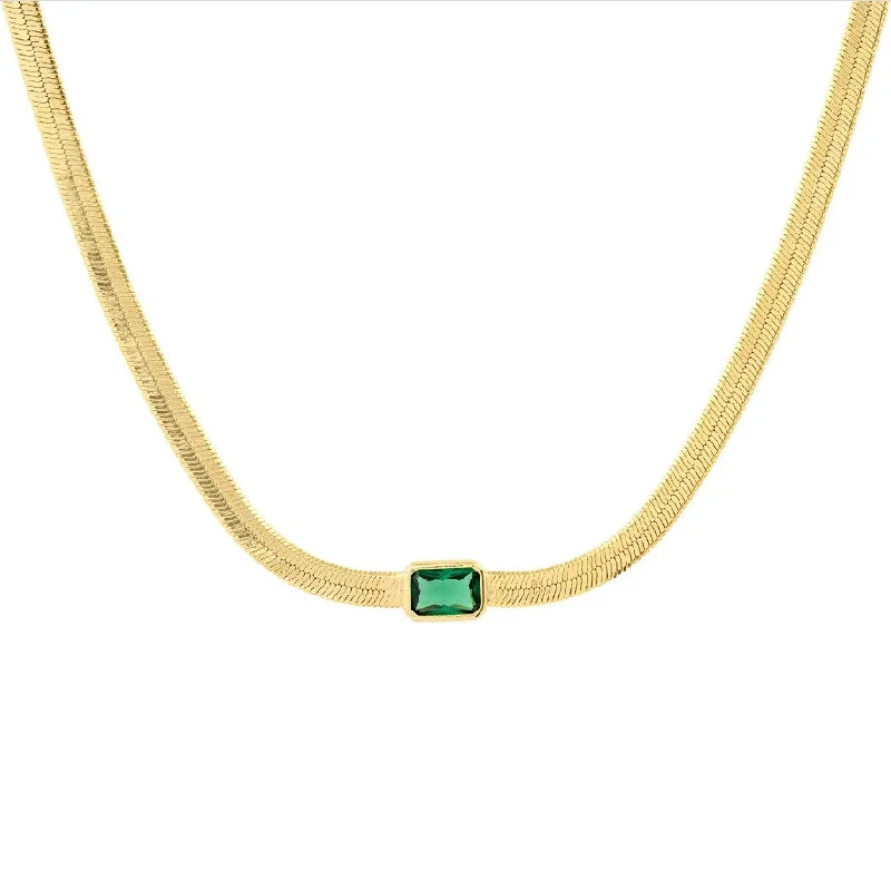 SNAKE CHAIN NECK EMERALD