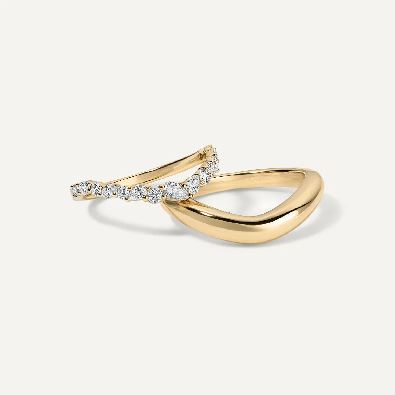 Soft Curve Dome Ring Set