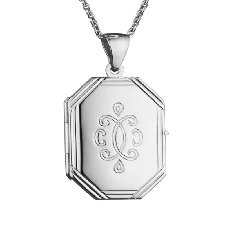 Sterling Silver Octagonal Locket Necklace