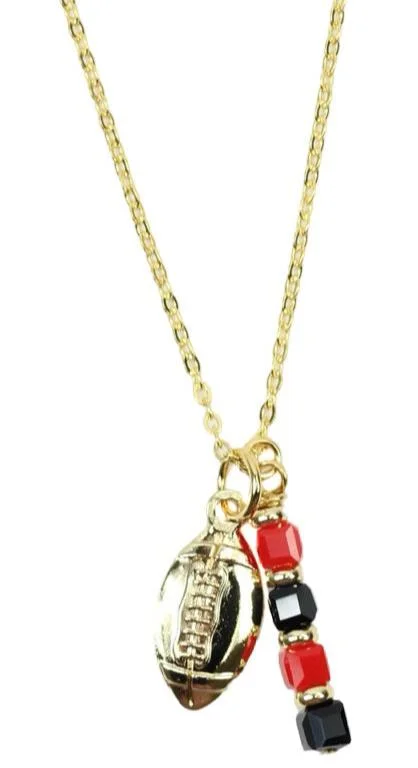 The Touchdown Necklace - Black + Red