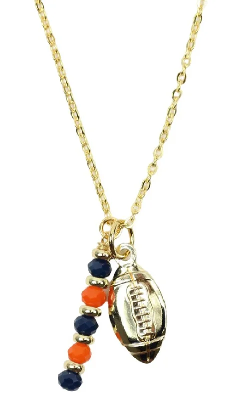 The Touchdown Necklace - Orange + Navy