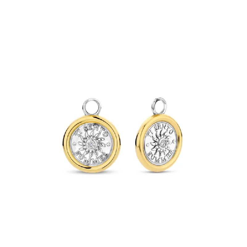 Ti Sento Two-Tone Sun Coin Ear Charms