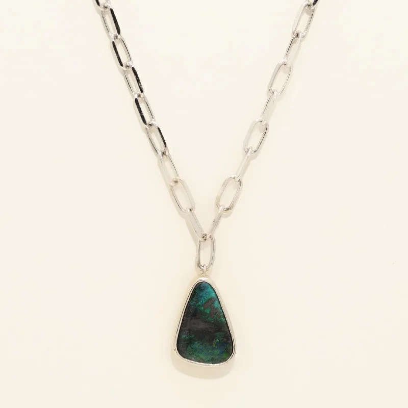 Parlé Australian Boulder Opal Necklace in Sterling Silver