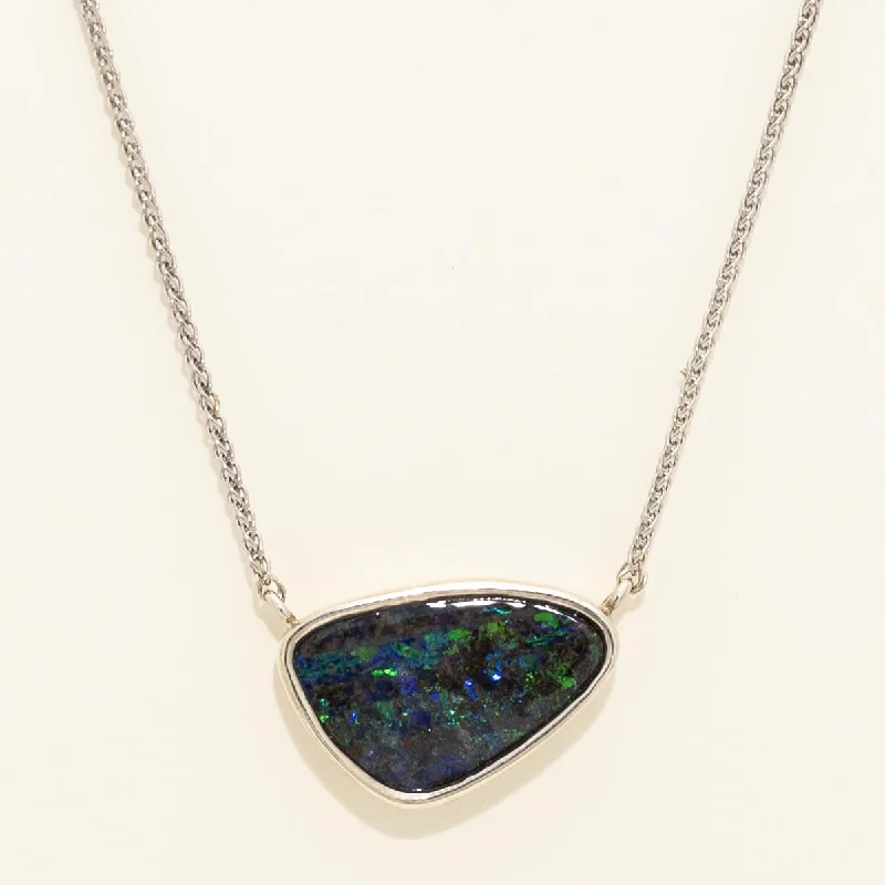 Parlé Boulder Opal Necklace in Sterling Silver