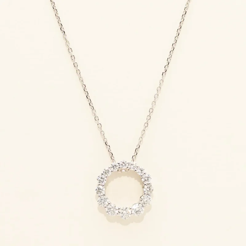 Diamond Circle Necklace in 14kt White Gold (5/8ct tw)